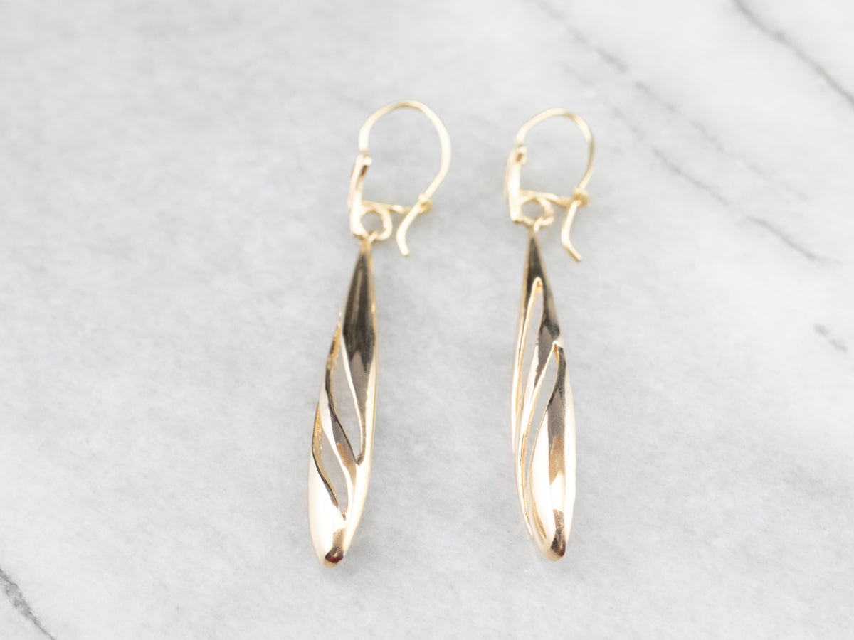Teardrop Gold Drop Earrings