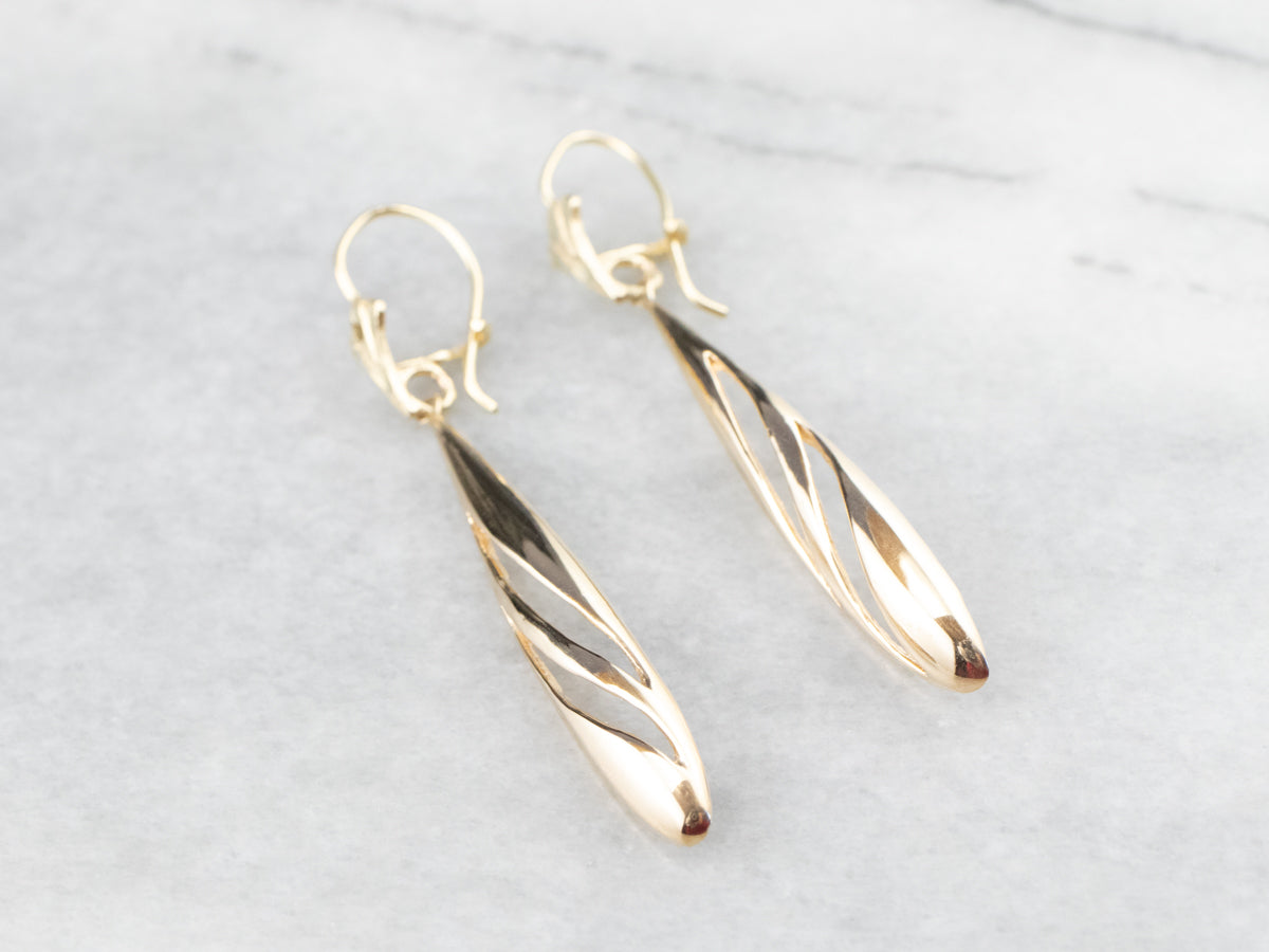 Teardrop Gold Drop Earrings