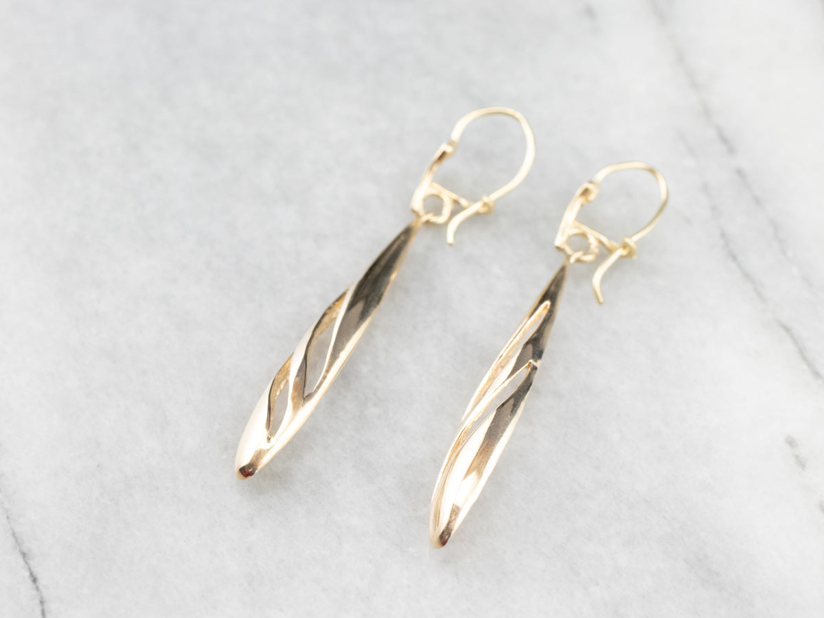 Teardrop Gold Drop Earrings