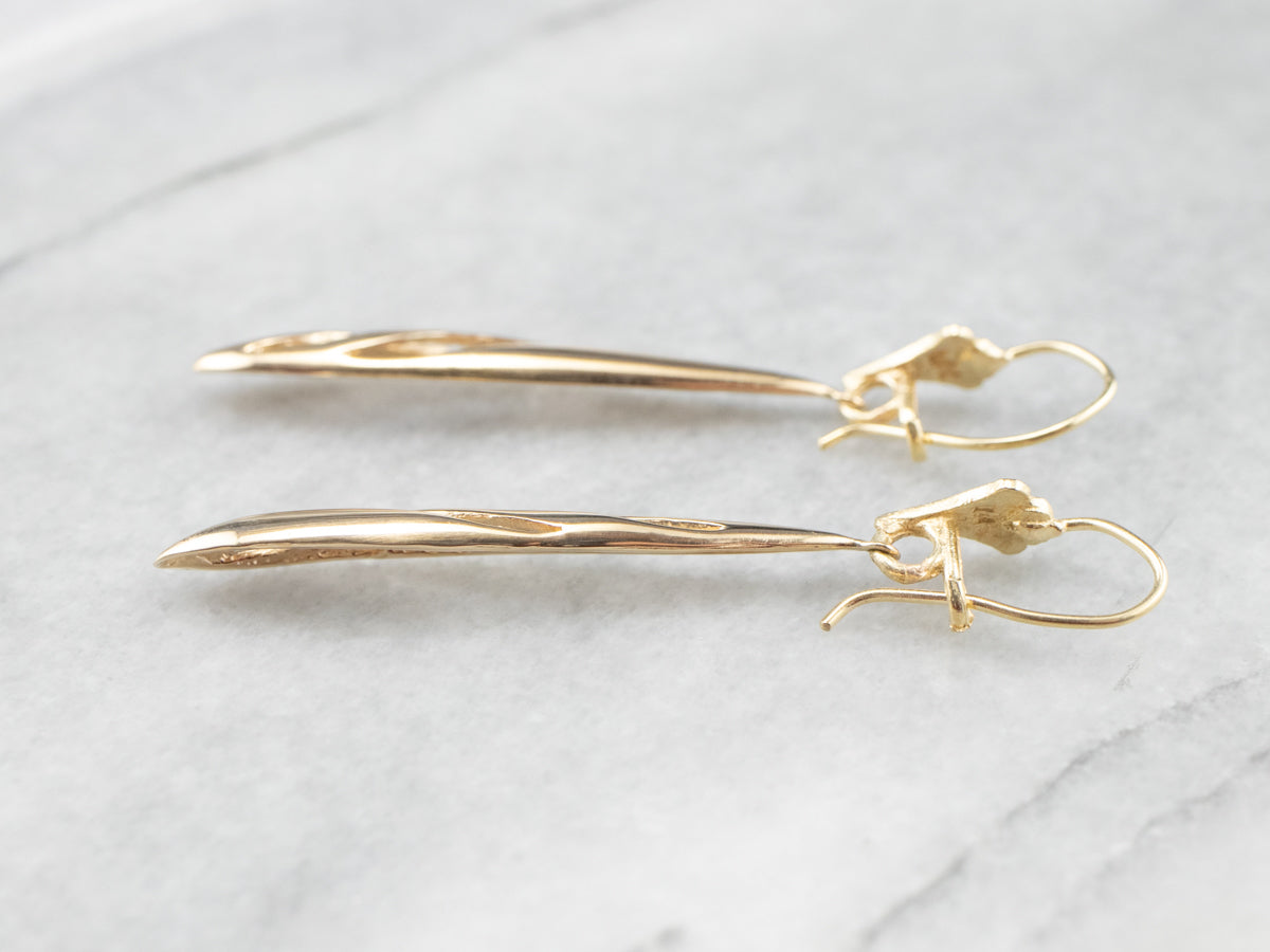 Teardrop Gold Drop Earrings