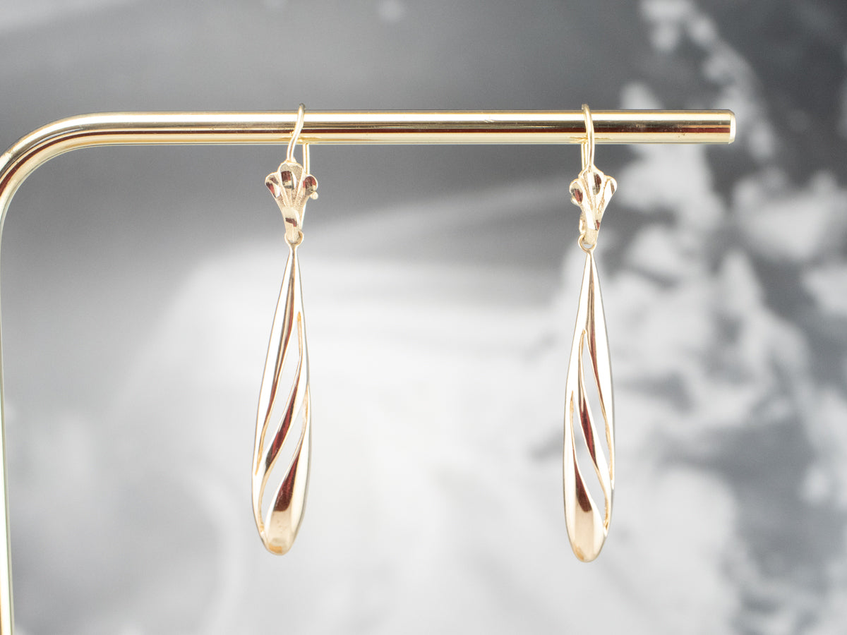 Teardrop Gold Drop Earrings