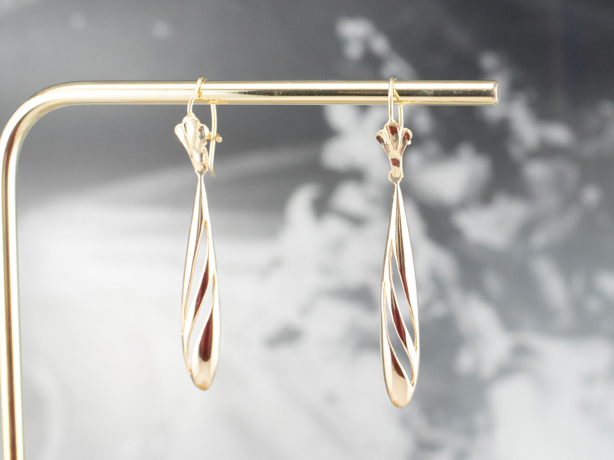 Teardrop Gold Drop Earrings