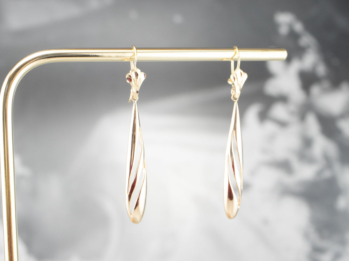 Teardrop Gold Drop Earrings