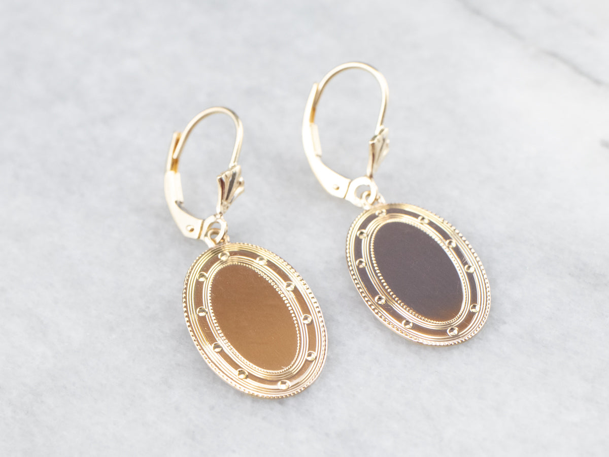 Vintage Gold Cufflink Drop Earrings