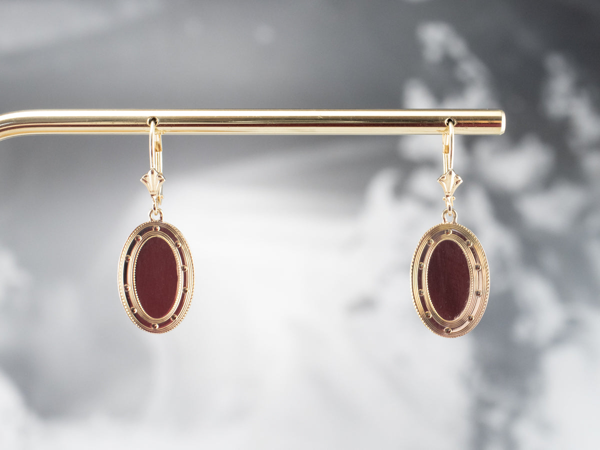 Vintage Gold Cufflink Drop Earrings