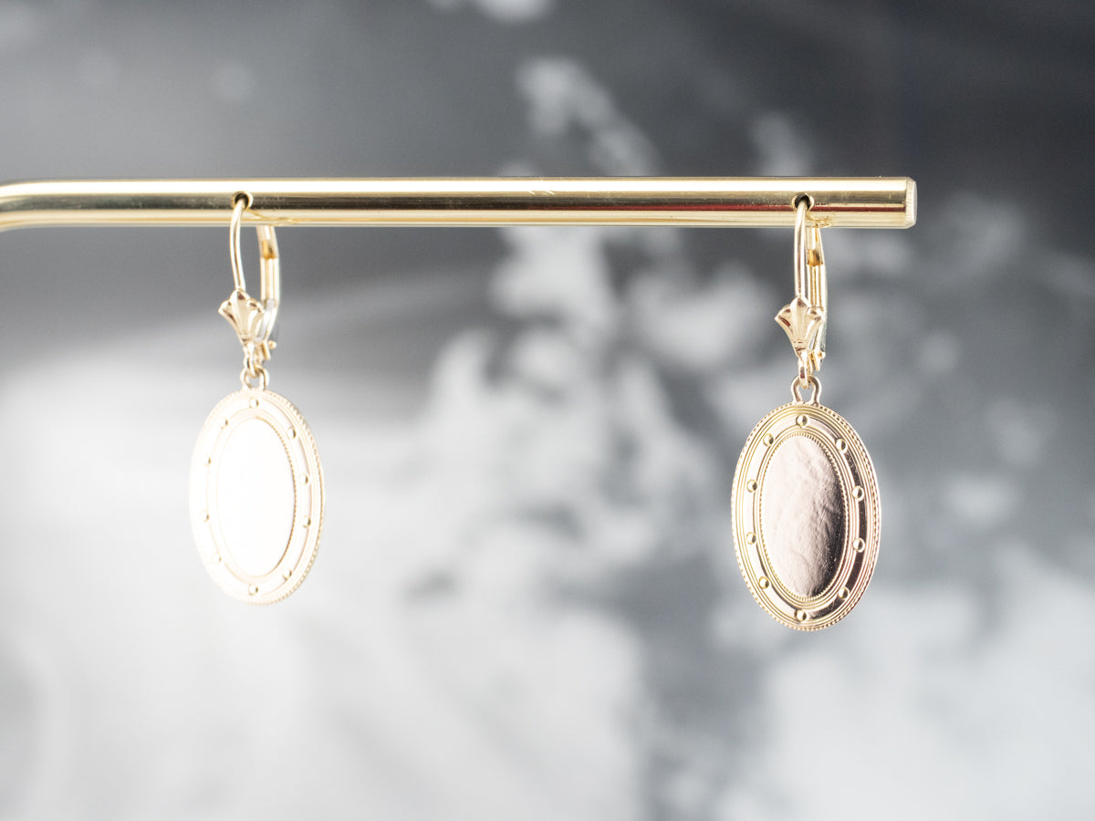 Vintage Gold Cufflink Drop Earrings