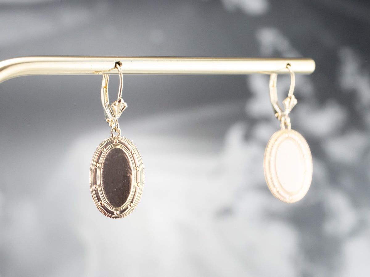 Vintage Gold Cufflink Drop Earrings