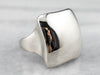 Square Domed 14K White Gold Statement Ring