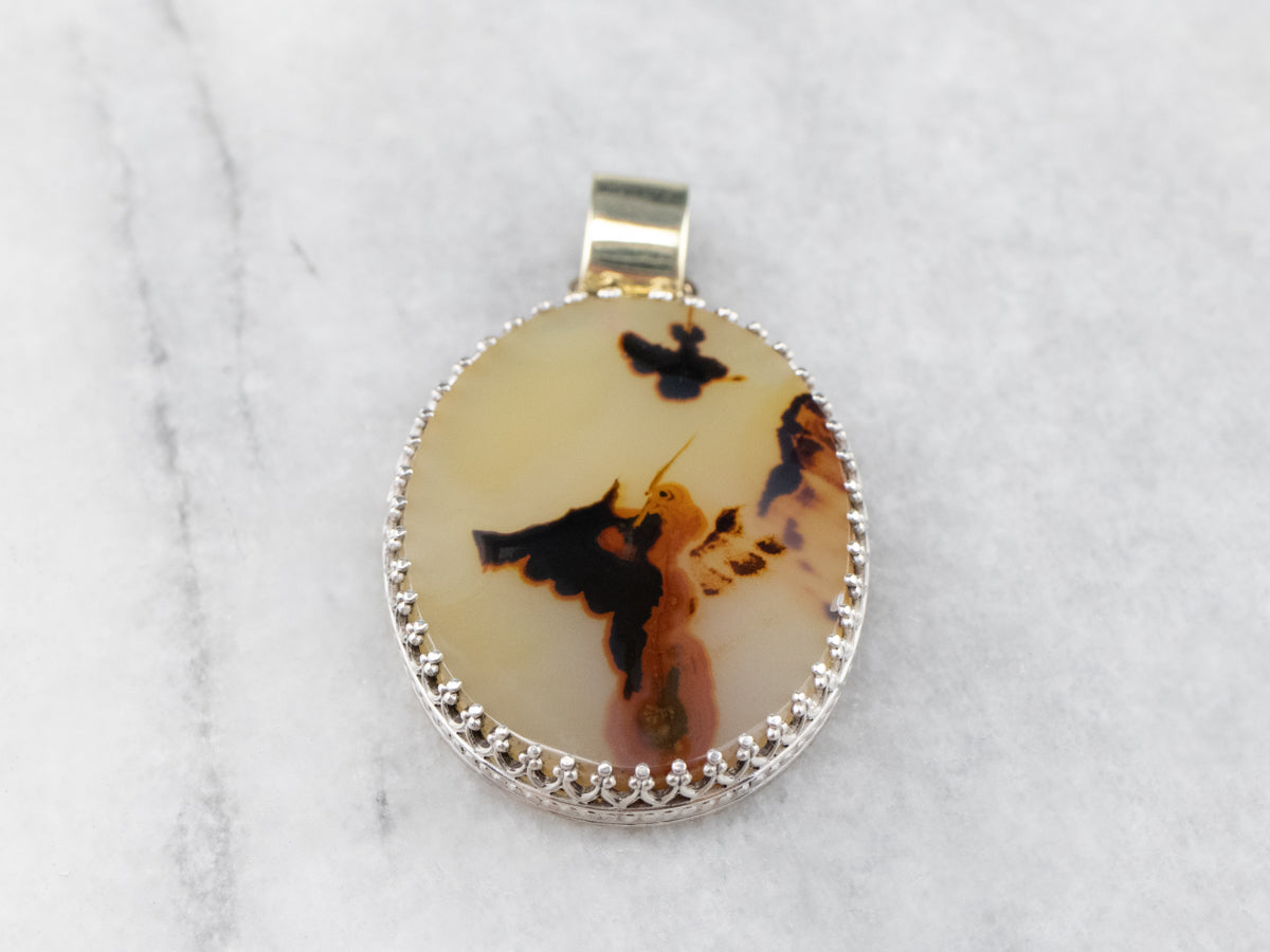 Mixed Metal Dendritic Agate Pendant