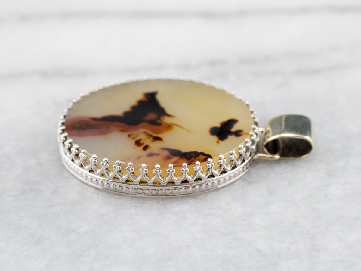 Mixed Metal Dendritic Agate Pendant