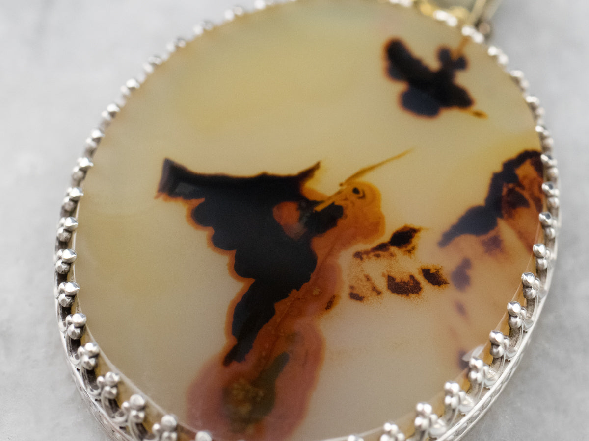 Mixed Metal Dendritic Agate Pendant
