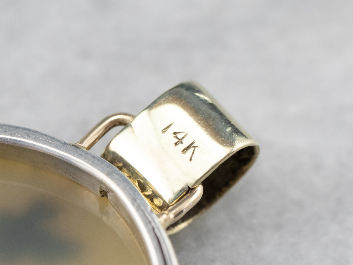 Mixed Metal Dendritic Agate Pendant