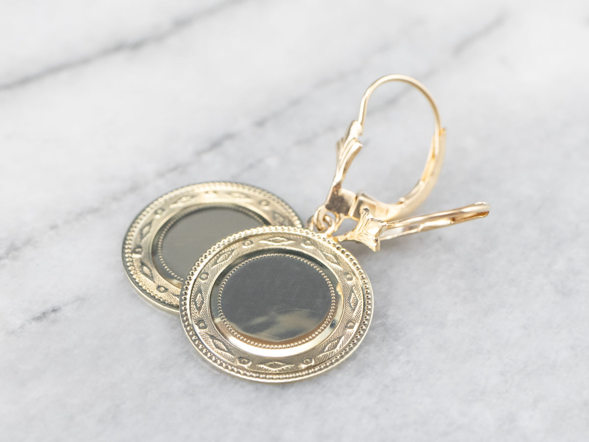 Aretes colgantes con gemelos de oro de 14 quilates modernizados