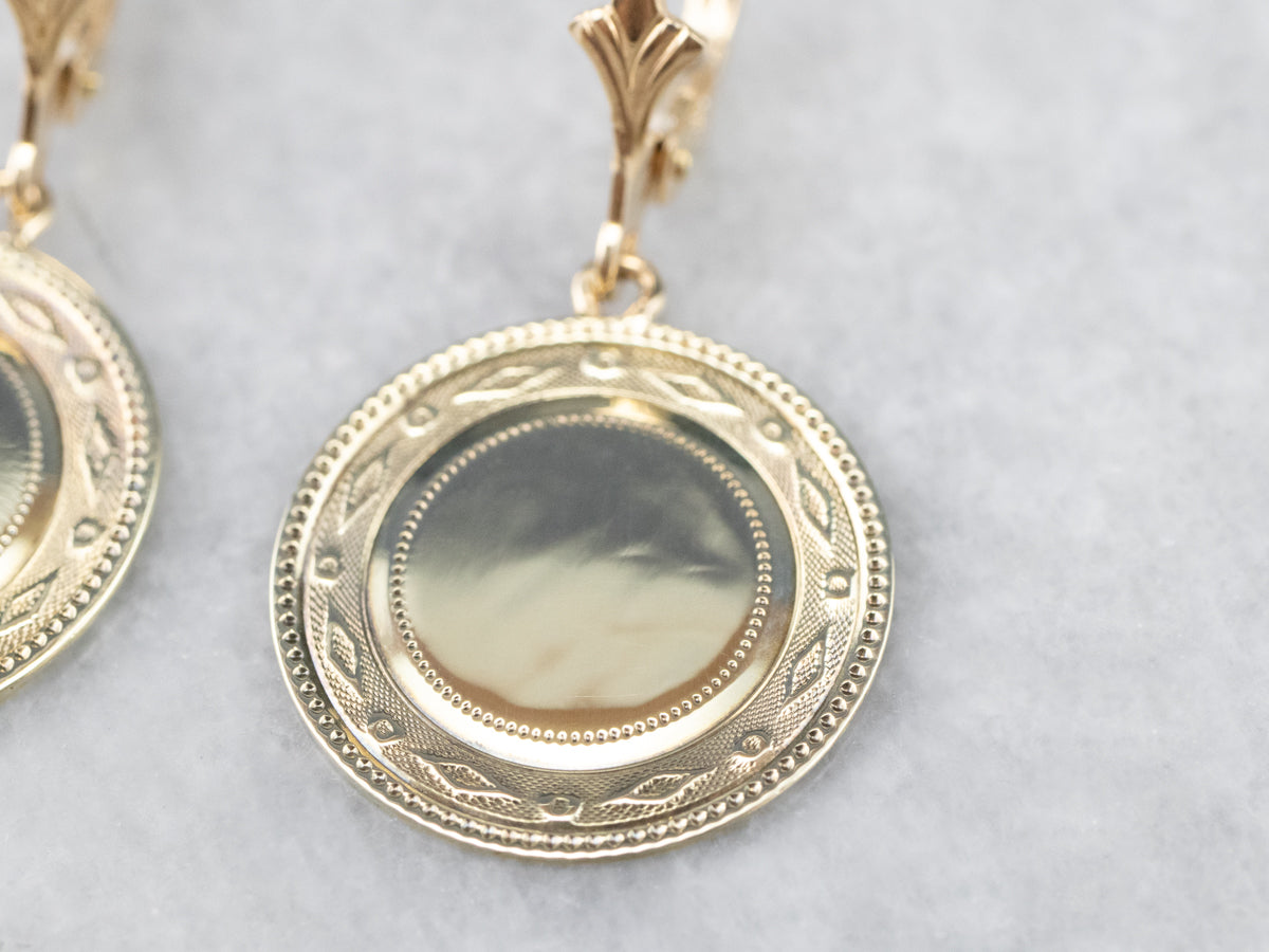 Aretes colgantes con gemelos de oro de 14 quilates modernizados