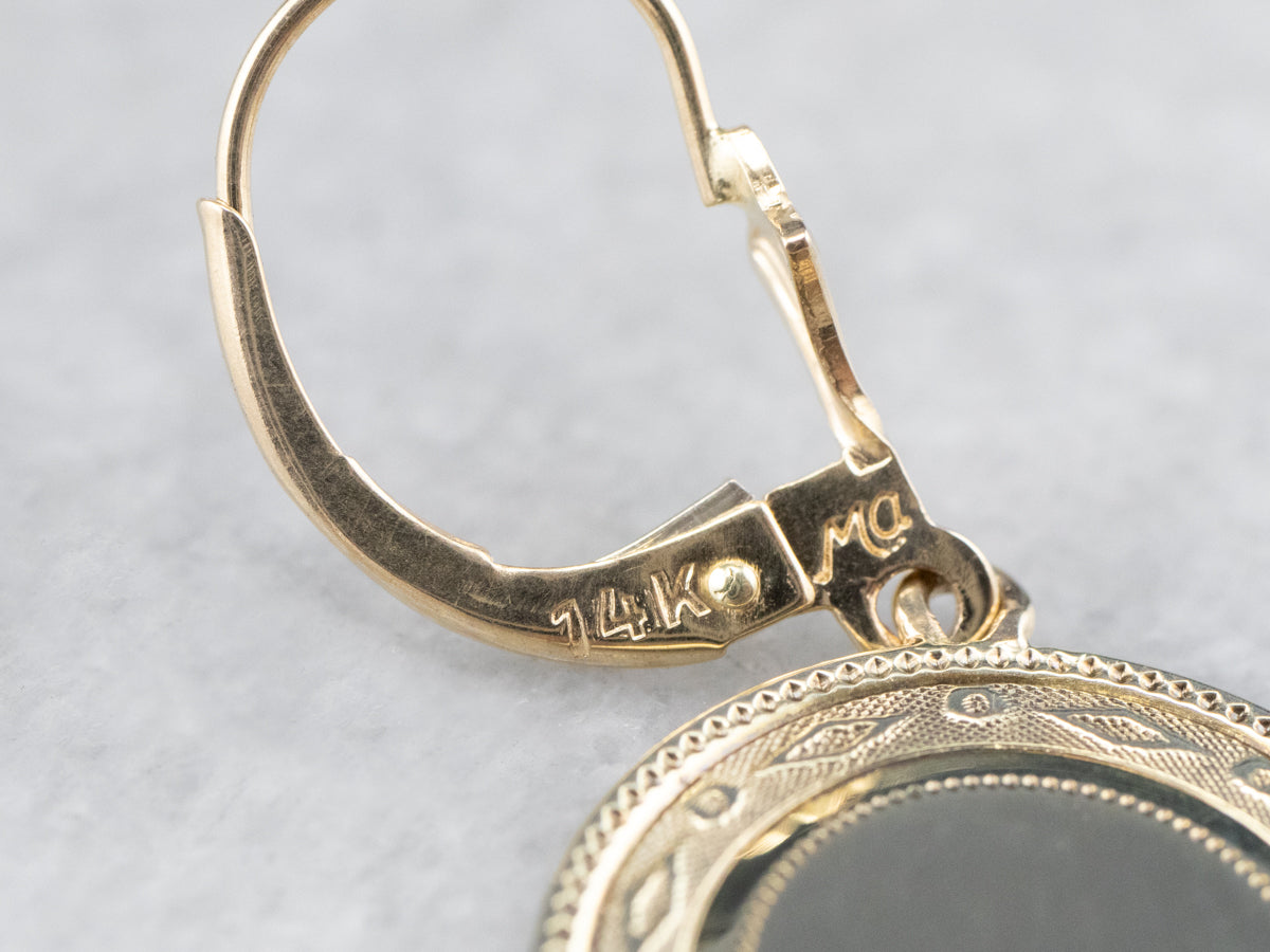 Aretes colgantes con gemelos de oro de 14 quilates modernizados