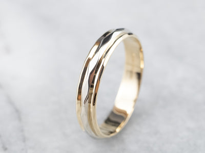 Unisex 14K Gold Faceted Band