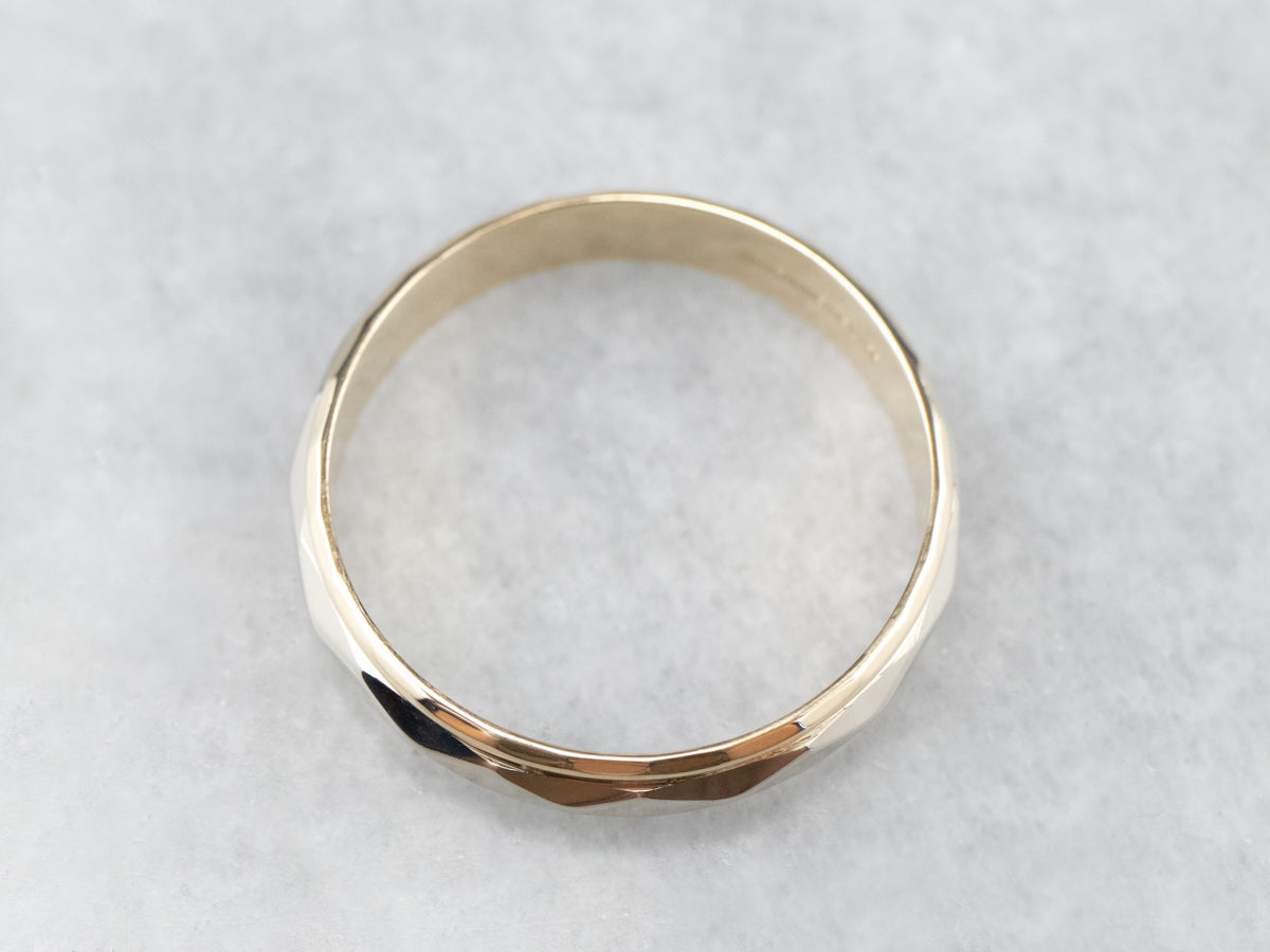 Unisex 14K Gold Faceted Band