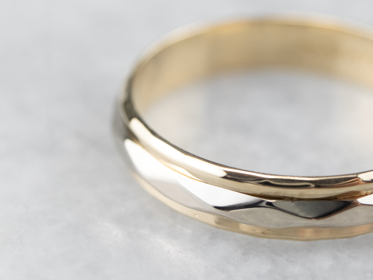 Unisex 14K Gold Faceted Band