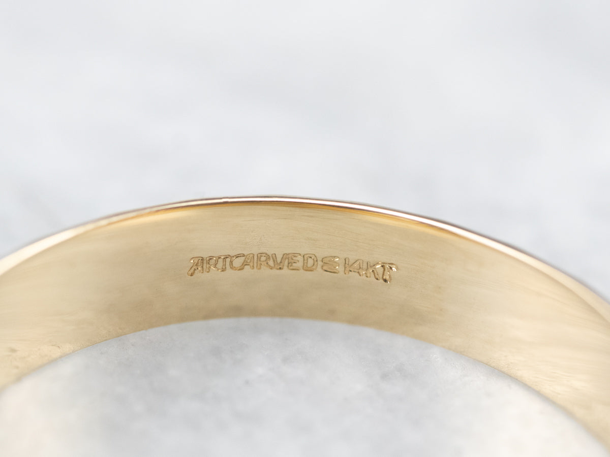 Unisex 14K Gold Faceted Band