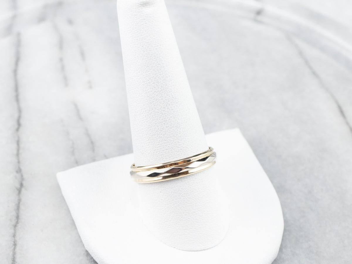 Unisex 14K Gold Faceted Band