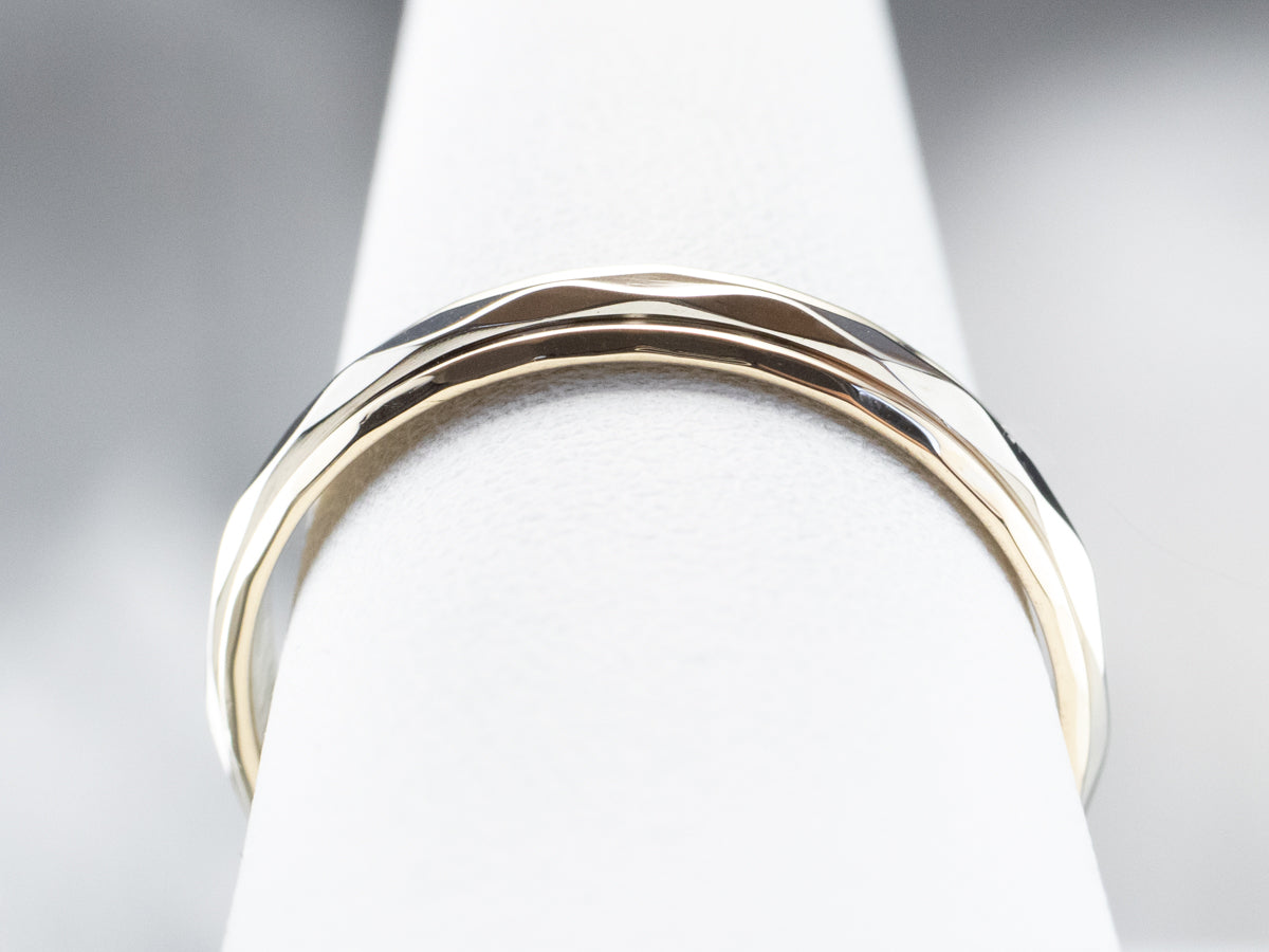 Unisex 14K Gold Faceted Band