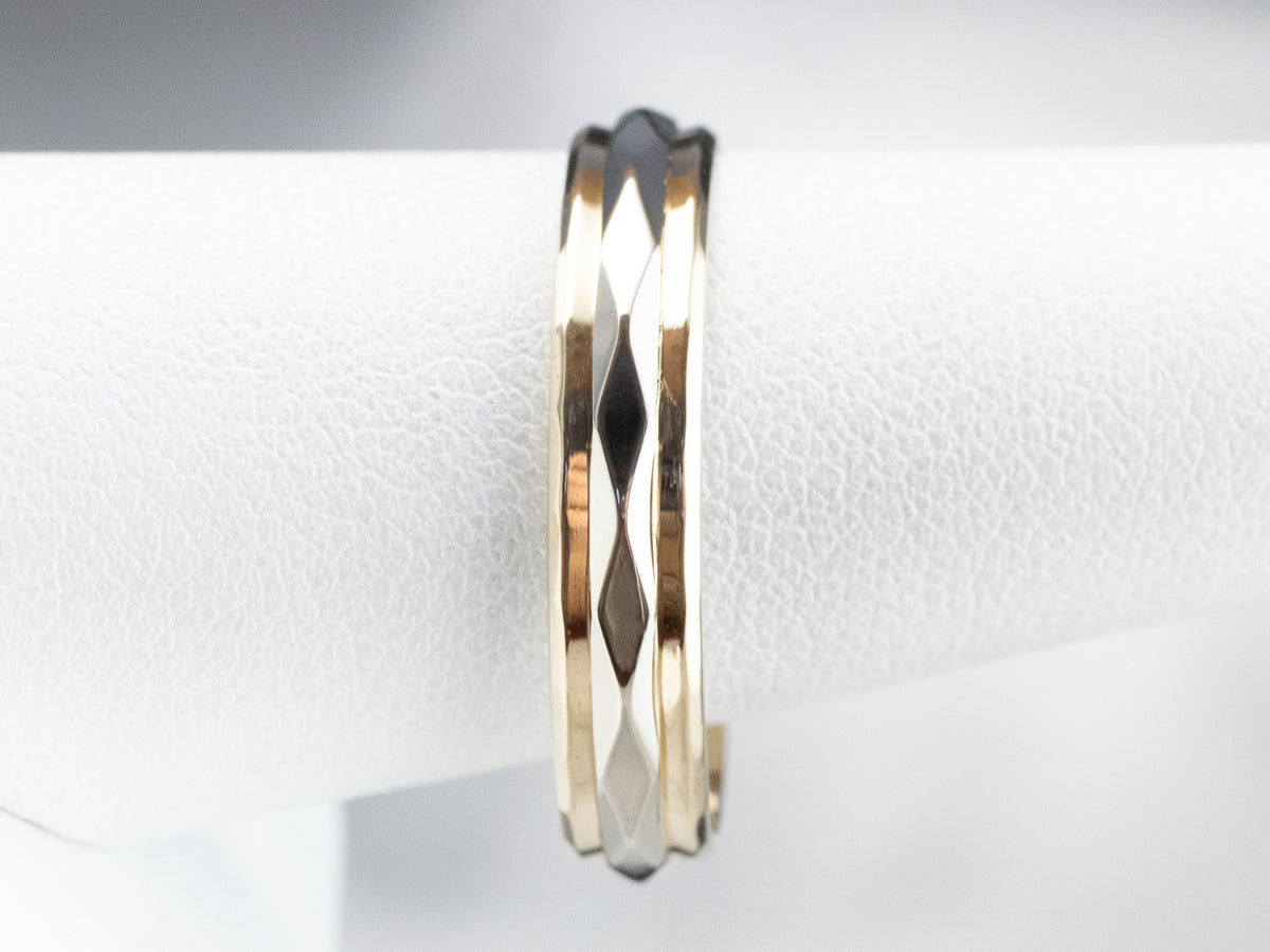 Unisex 14K Gold Faceted Band
