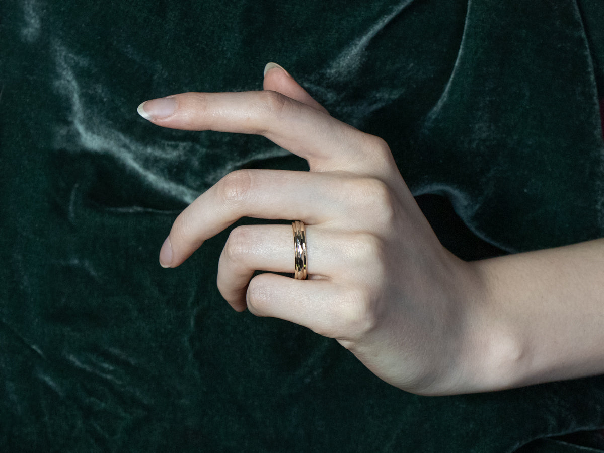 Unisex 14K Gold Faceted Band