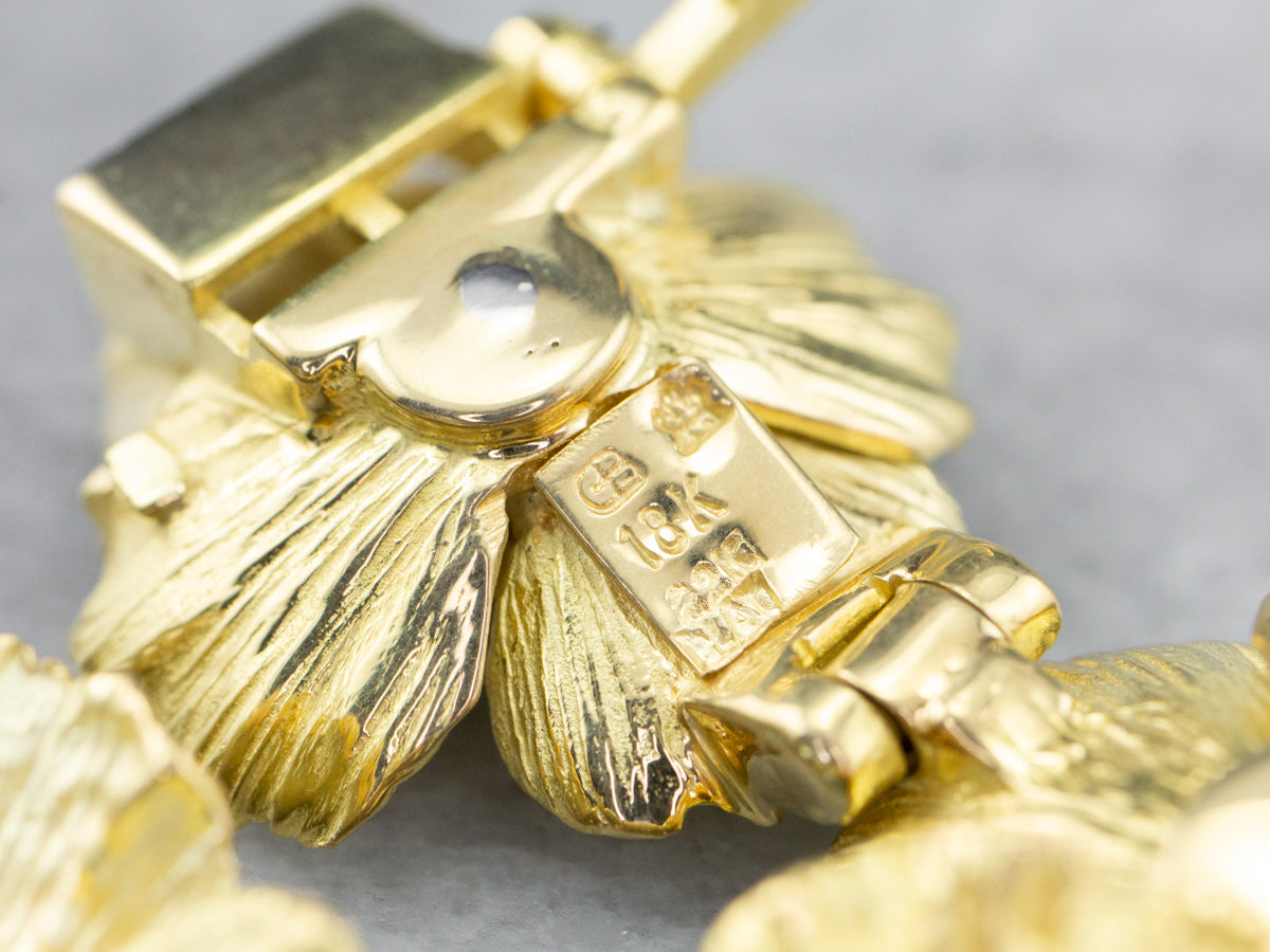 High Karat Gold Diamond Flower Link Bracelet