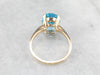 Yellow Gold Blue Topaz Cocktail Ring