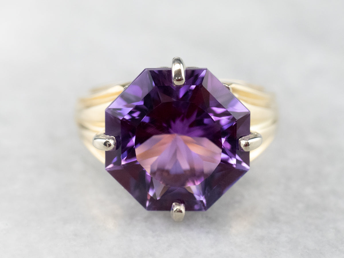 Fancy Cut Amethyst Cocktail Ring