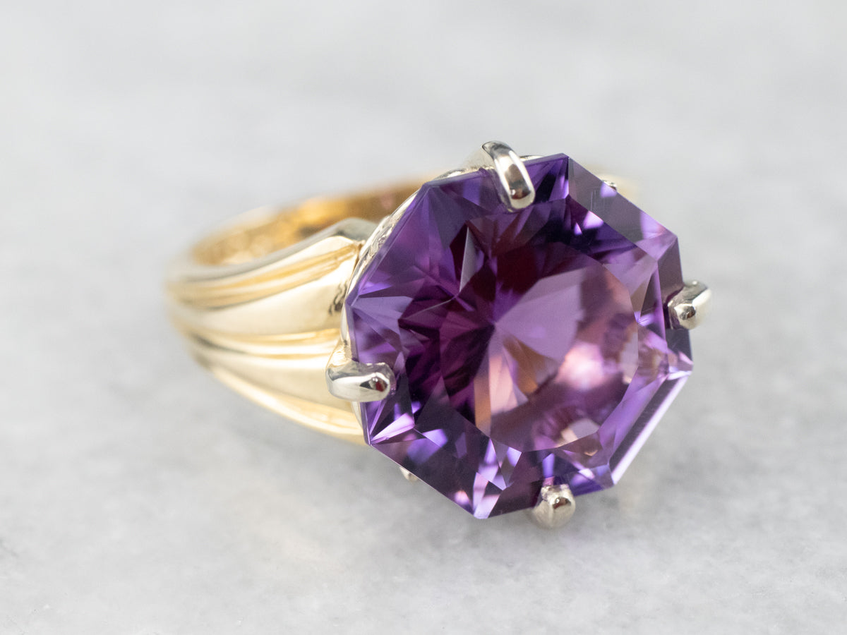 Fancy Cut Amethyst Cocktail Ring