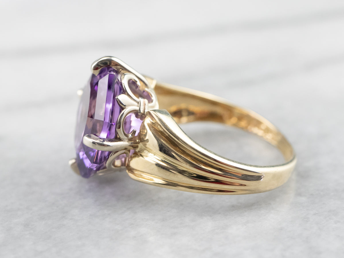 Fancy Cut Amethyst Cocktail Ring