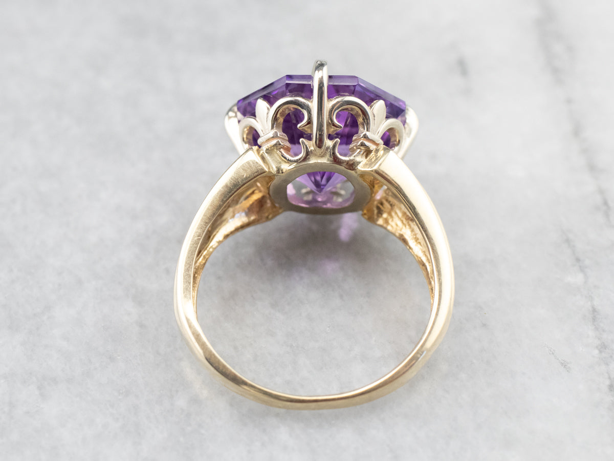 Fancy Cut Amethyst Cocktail Ring