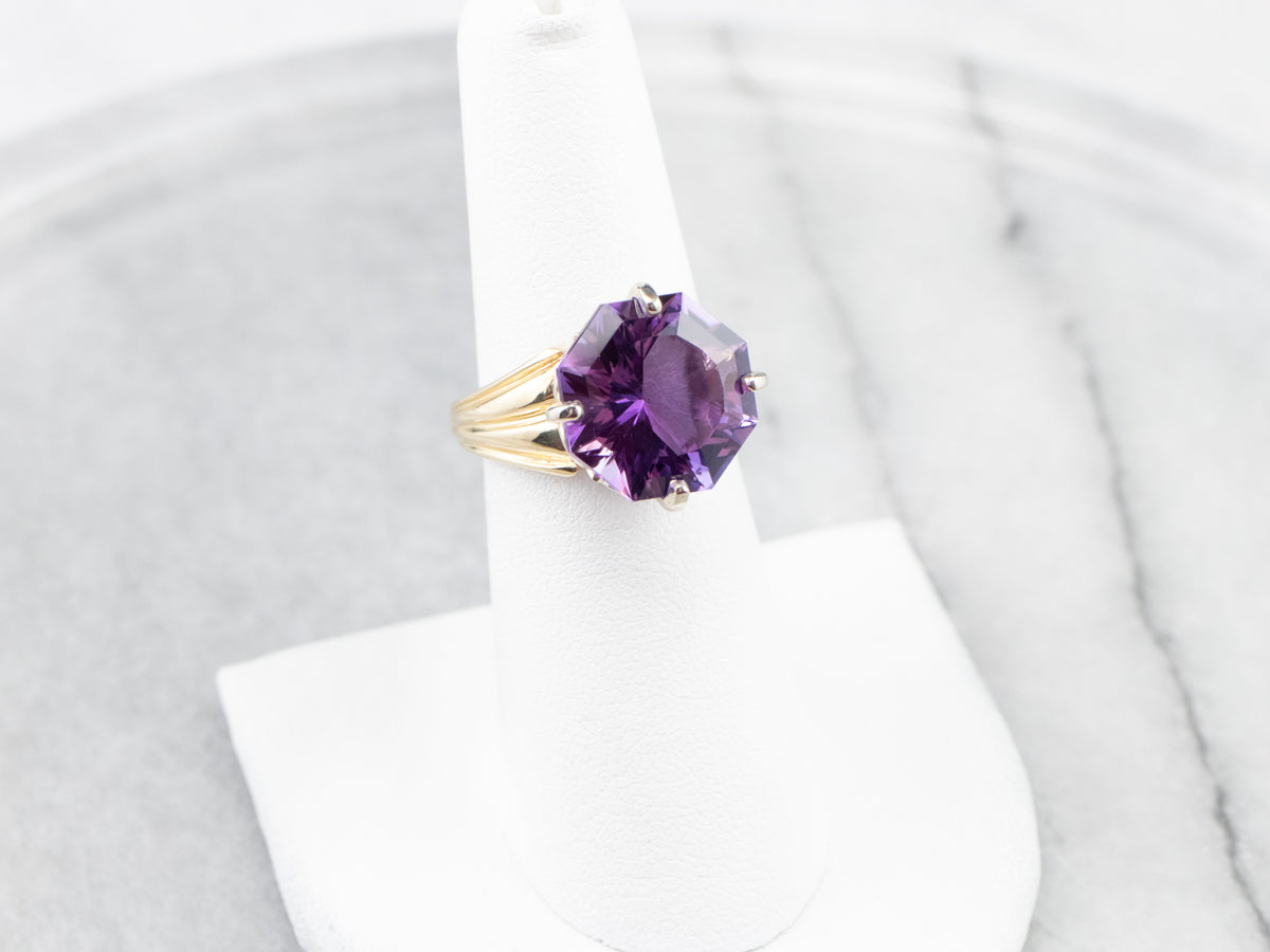 Fancy Cut Amethyst Cocktail Ring