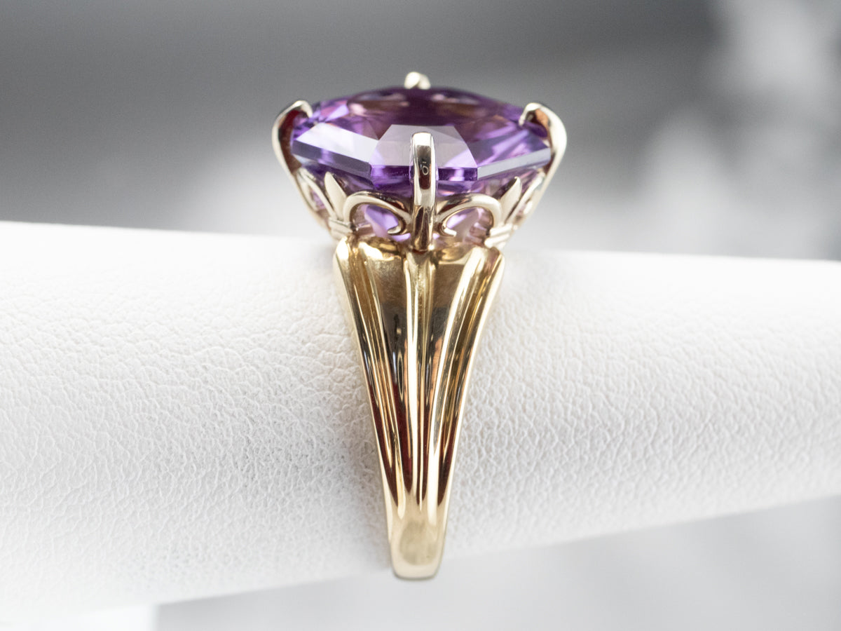 Fancy Cut Amethyst Cocktail Ring
