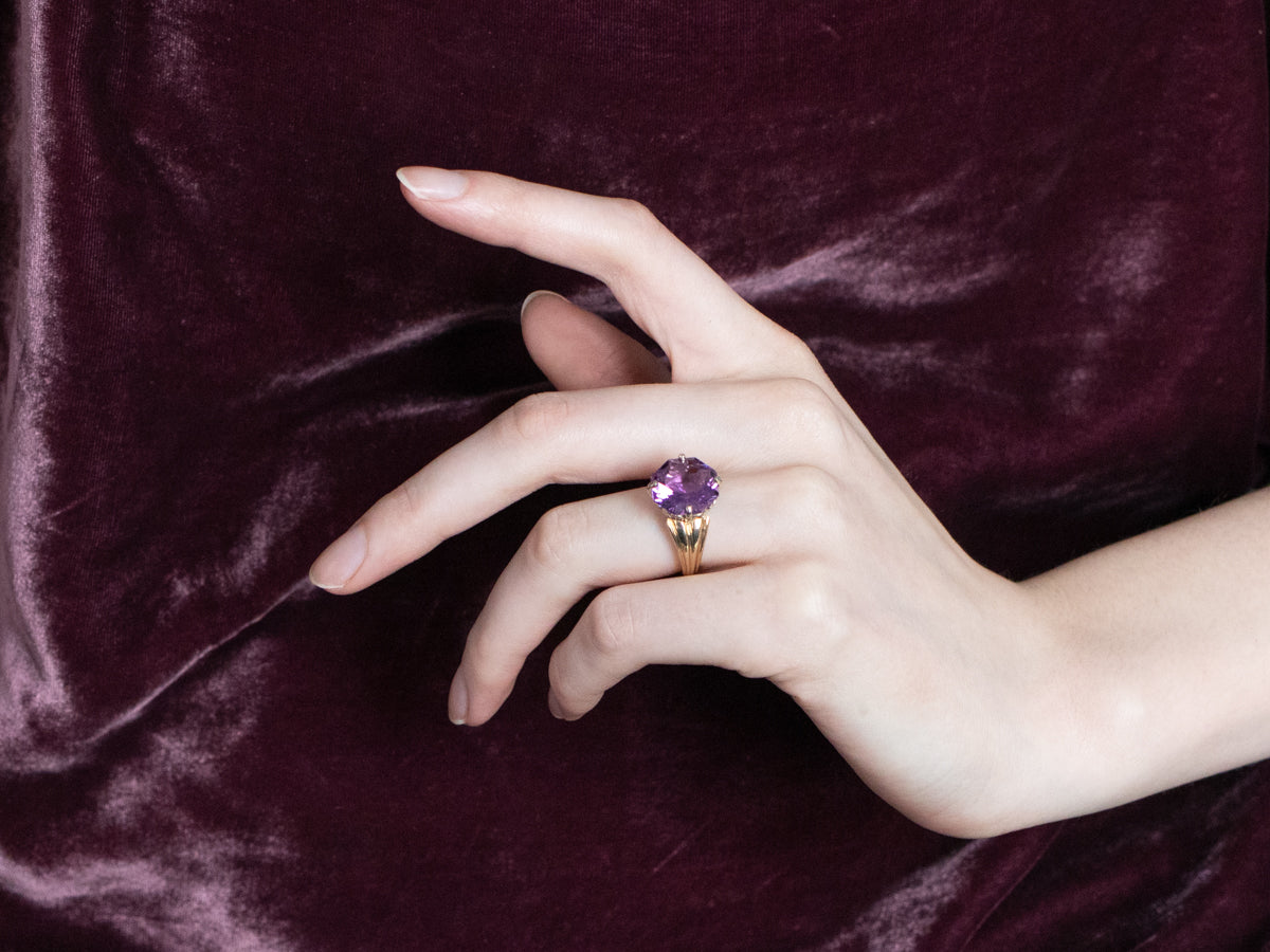 Fancy Cut Amethyst Cocktail Ring