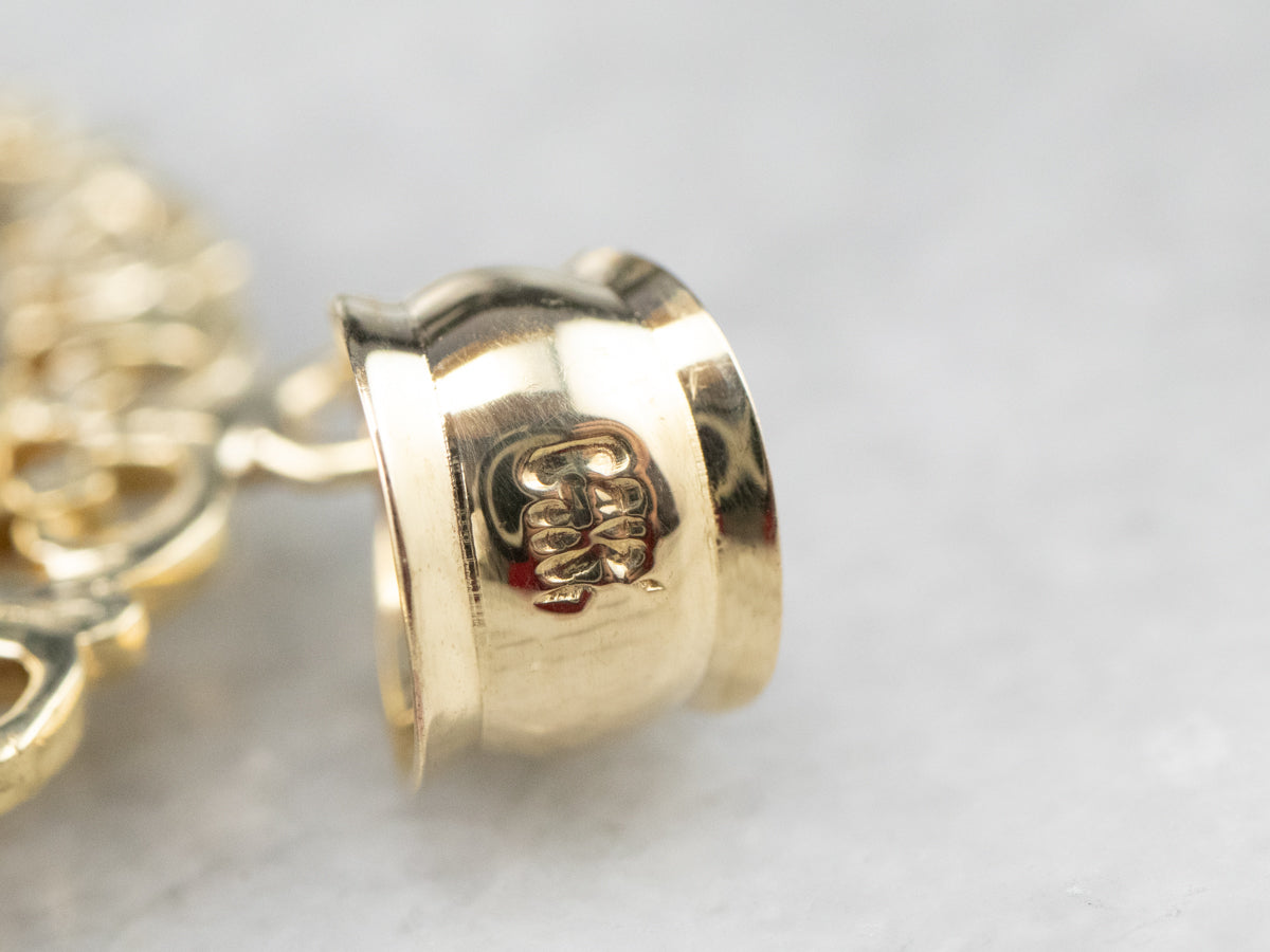 Gold Shazar Stone Agate Pendant