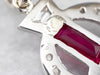 Art Deco Synthetic Ruby and Diamond Pendant
