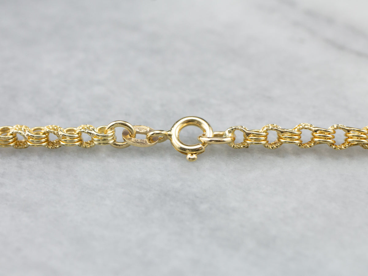 Long 18K Yellow Gold Rolo Chain