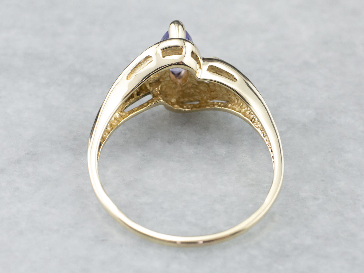 Marquise Tanzanite and Diamond Ring