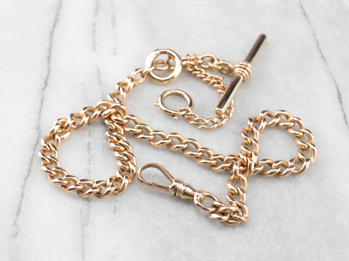 Victorian Rose Gold Pocket Watch Chain