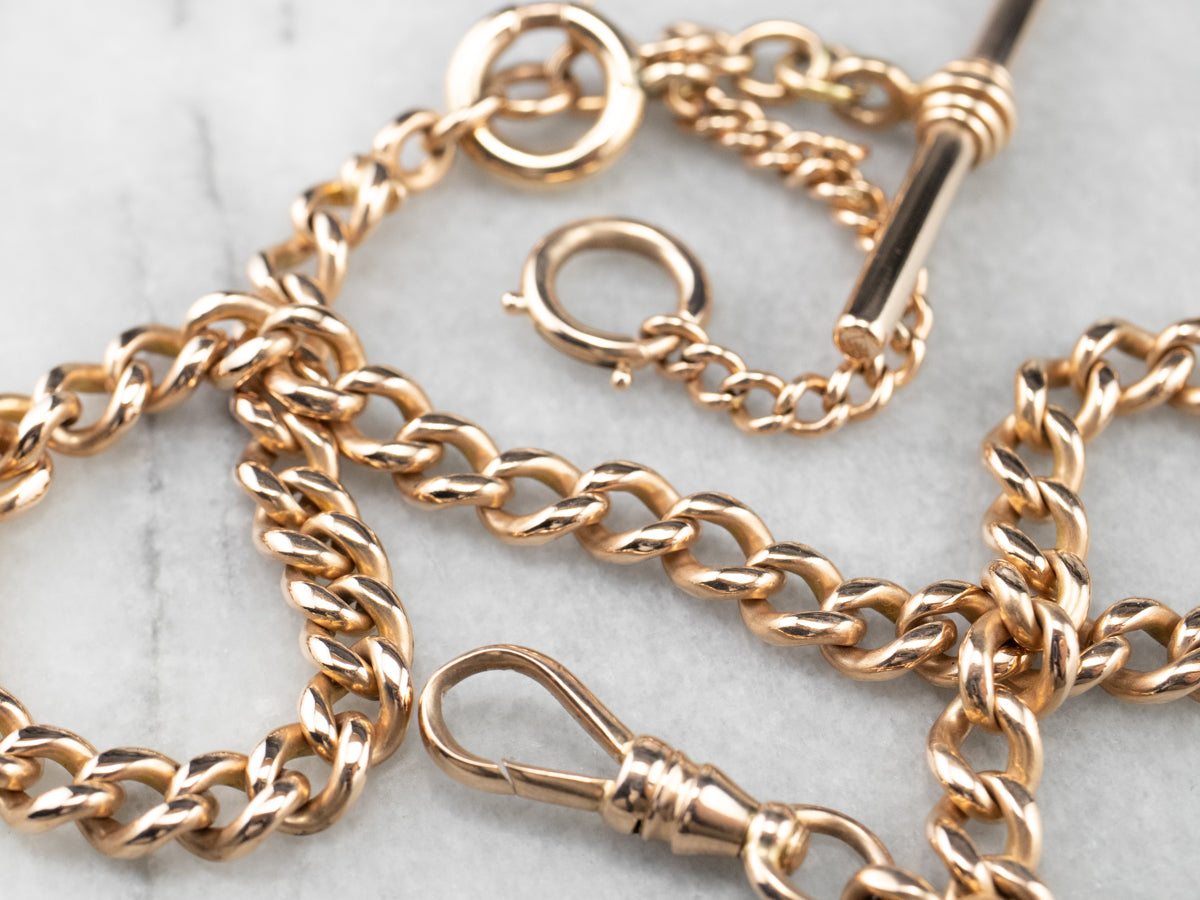 Victorian Rose Gold Pocket Watch Chain1
