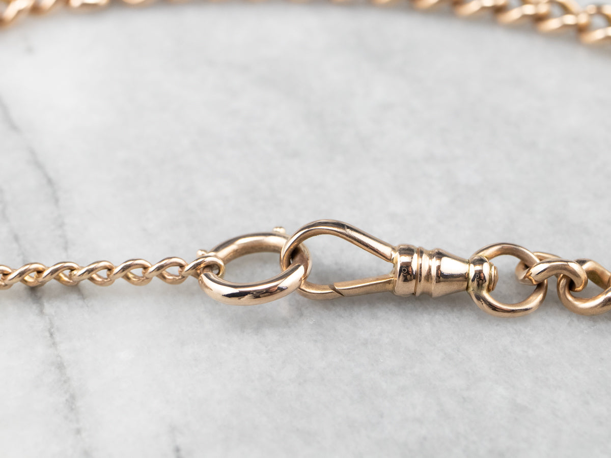 Victorian Rose Gold Pocket Watch Chain