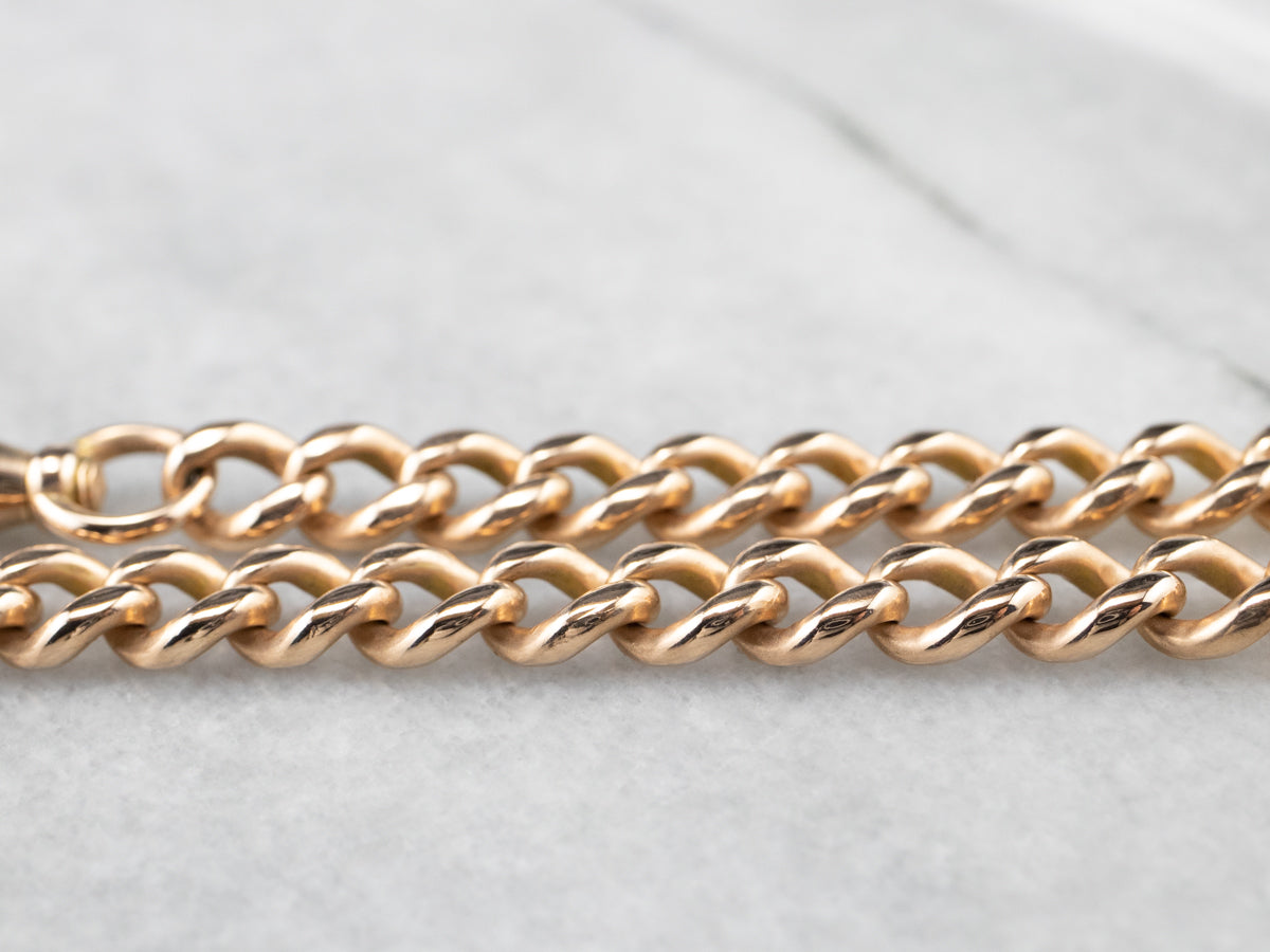 Victorian Rose Gold Pocket Watch Chain