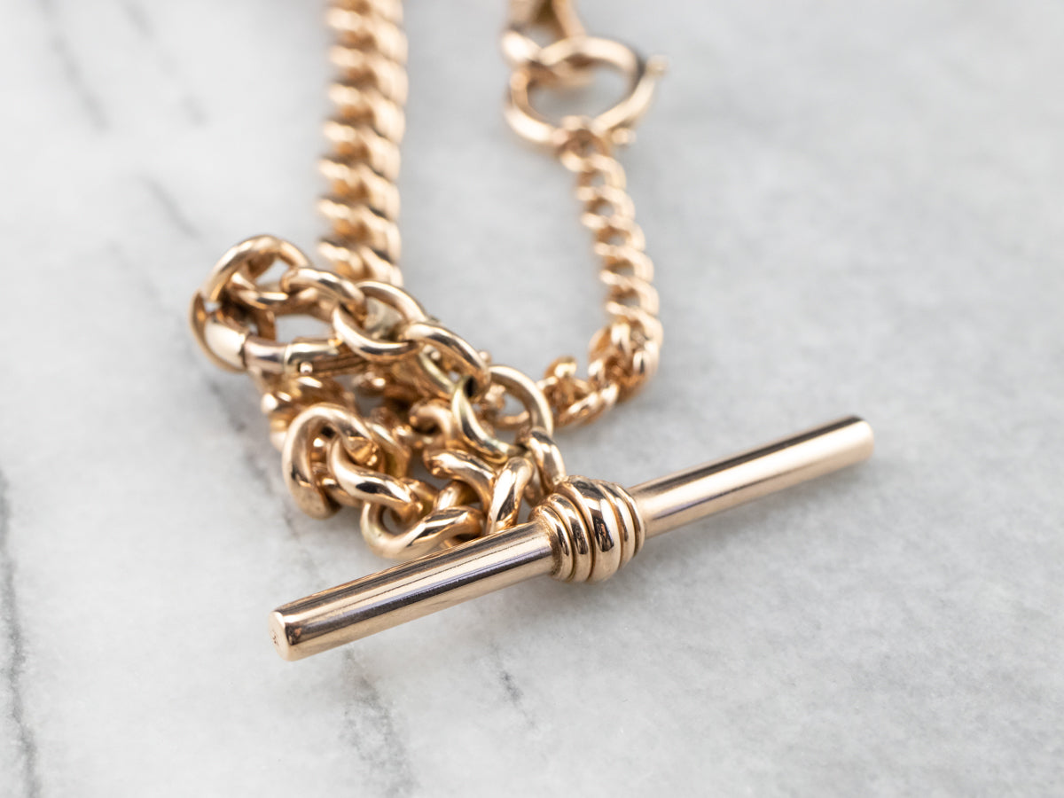 Victorian Rose Gold Pocket Watch Chain