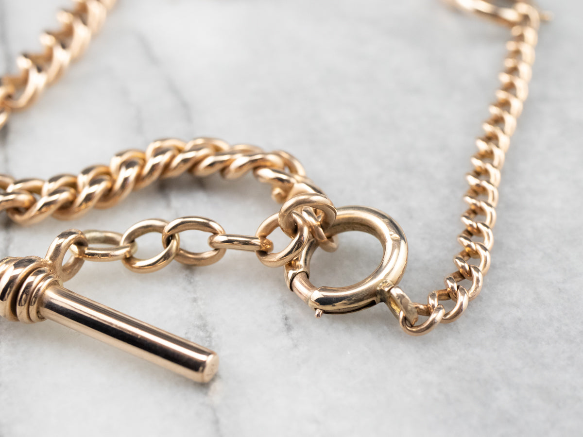 Victorian Rose Gold Pocket Watch Chain