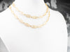 Long Gold Filigree Link Chain Necklace