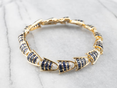 High Quality Sapphire and Diamond Bracelet