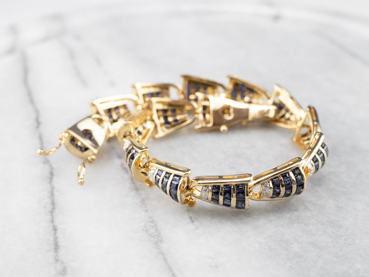 High Quality Sapphire and Diamond Bracelet