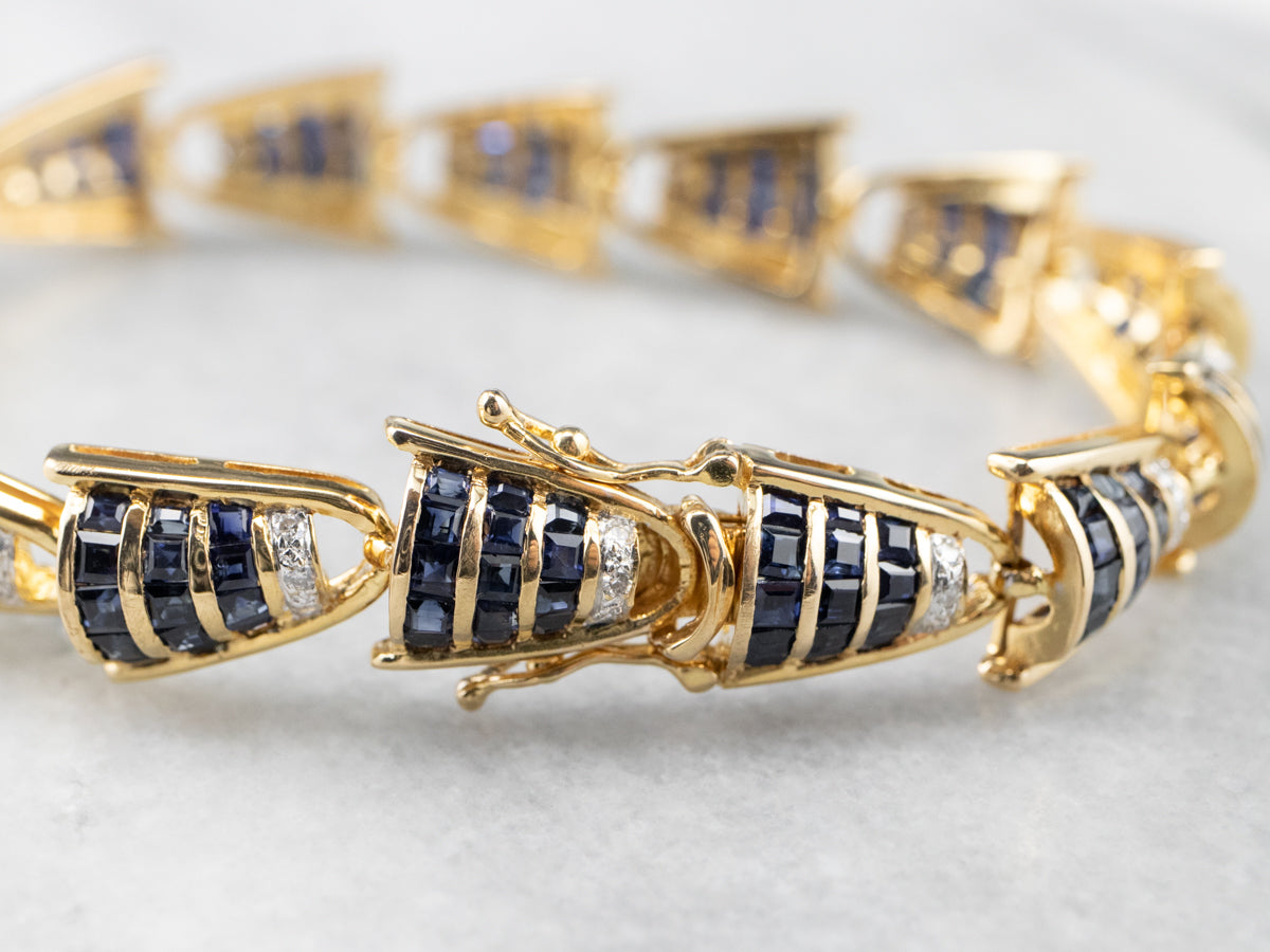 High Quality Sapphire and Diamond Bracelet